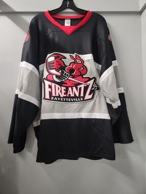 OT SPORTS FAYETTEVILLE FIREANTZ MINOR LEAGUE HOCKEY JERSEY MENS LARGE USA MADE